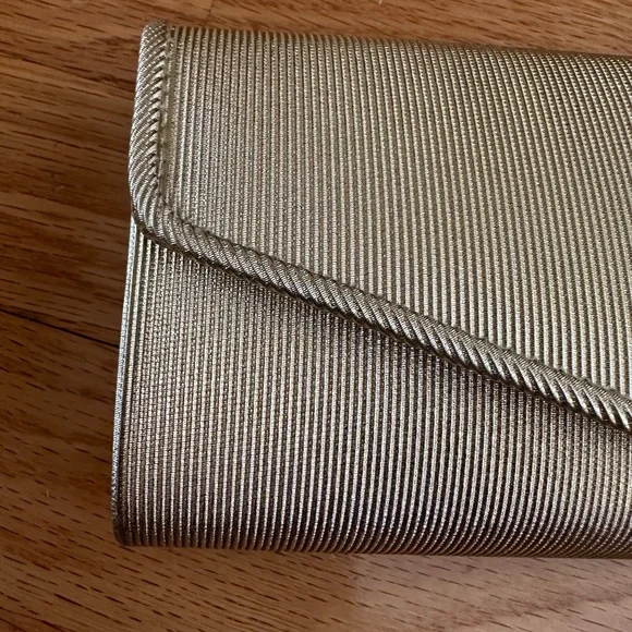 NWOT Gold Evening Bag Clutch Shoulder Bag - Picture 8 of 11
